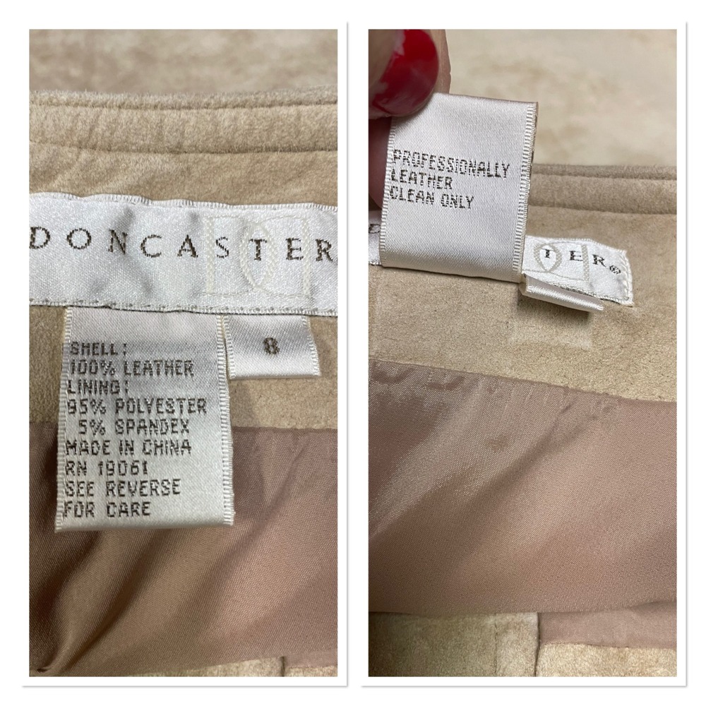 Doncaster Tan Suede Leather Lace Up Front Mini Skirt Western Coastal Cowgirl 8 - Picture 4 of 8